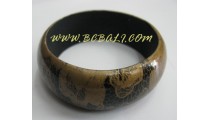 Wood Bangle Snake Painted